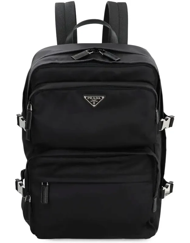 Leather Details Re-nylon Backpack