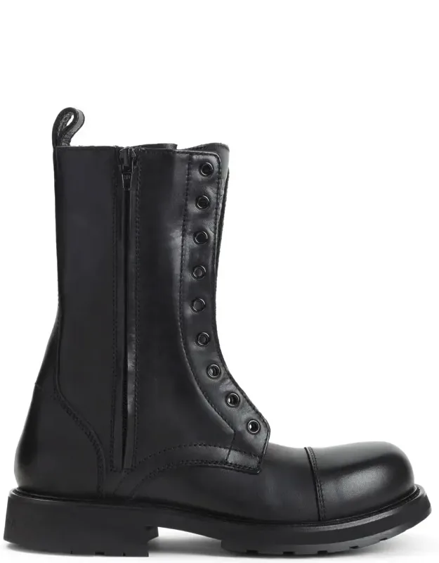 Truck Black Leather Boots