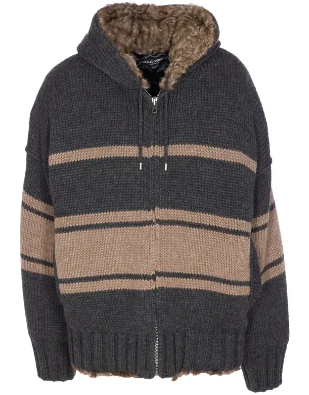 Coat With Frontal Zip Closure And Hood With Coulisse