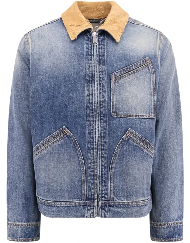 Denim Jacket With Classic Collar