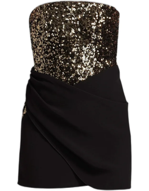 Sequin Wrap-skirt Mini Dress