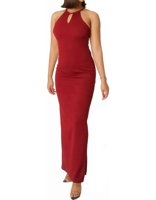 Long Bodycon Crepe Dress