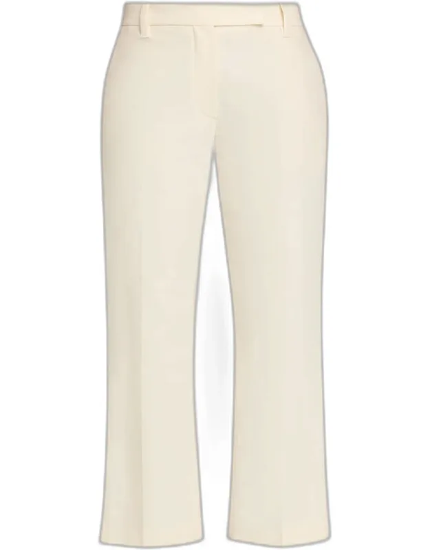Stretch Cotton Gabardine Kickflare Ankle Pants
