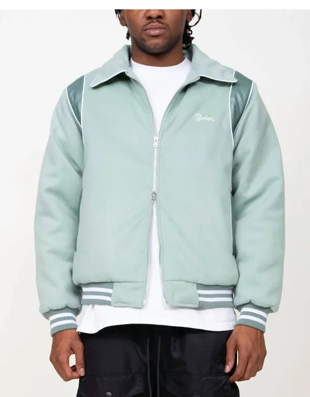 Two-way Zipper Varsity Jacket