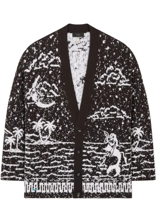 Ocean Whispers Palm-tree Graphic Cardigan