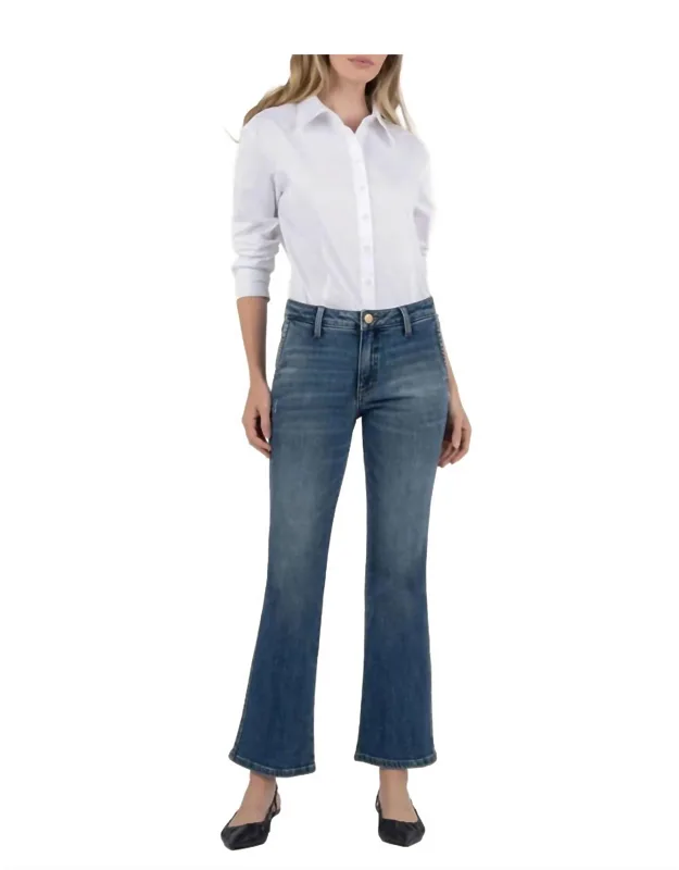Mid Rise Ankle Flare Jeans