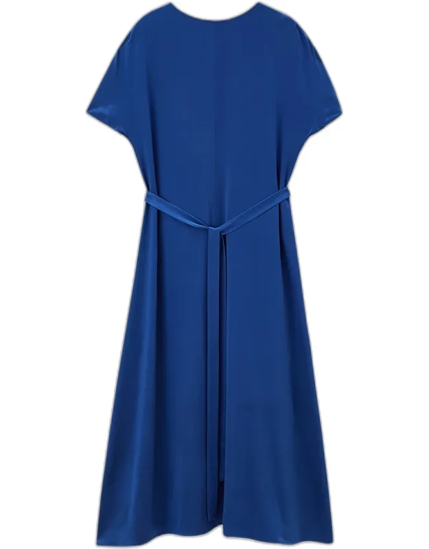 Split-sleeve Silk Maxi Dress