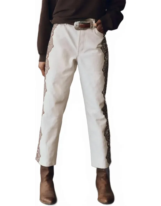 Lace Print Jeans
