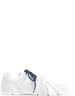 Sneakers Crafted From Suede Leather And Mesh, Round Toe