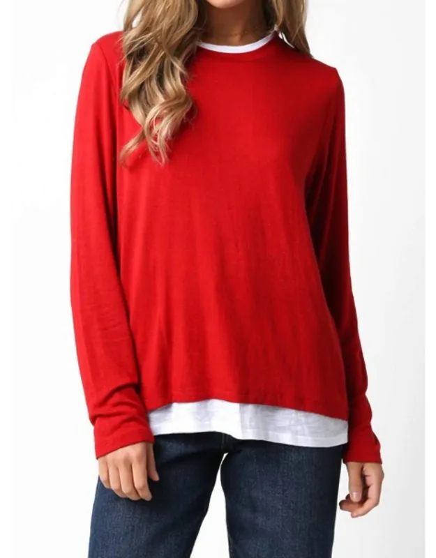 Double Layer Crew Neck Sweater