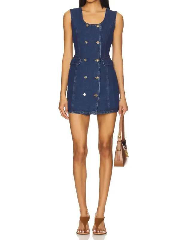 Double Breasted Denim Mini Dress