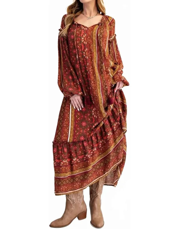 Floral Printed Tiered Maxi Dress