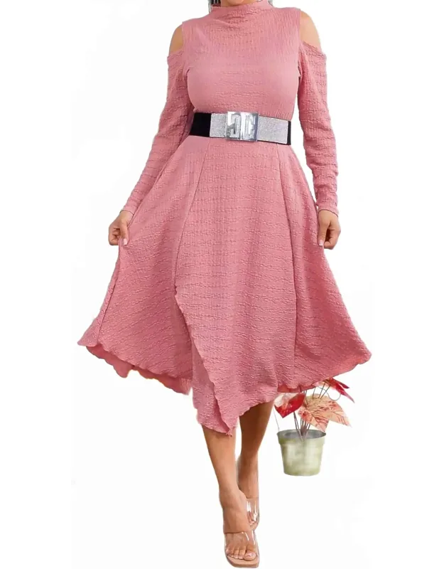 Bubble Textured Midi Dress
