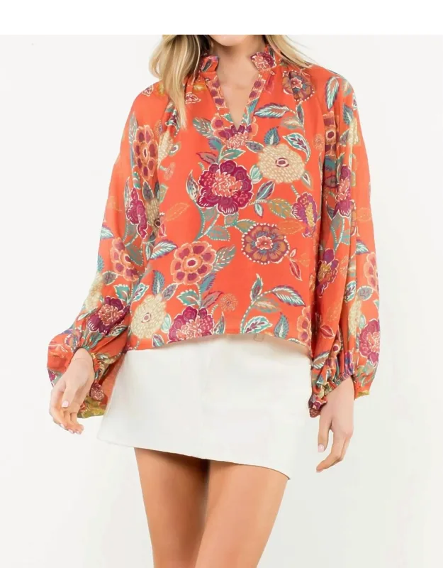 Floral V-neck Top