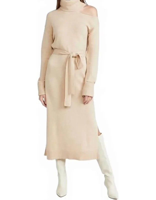 Raundi Turtleneck Wool Blend Midi Dress