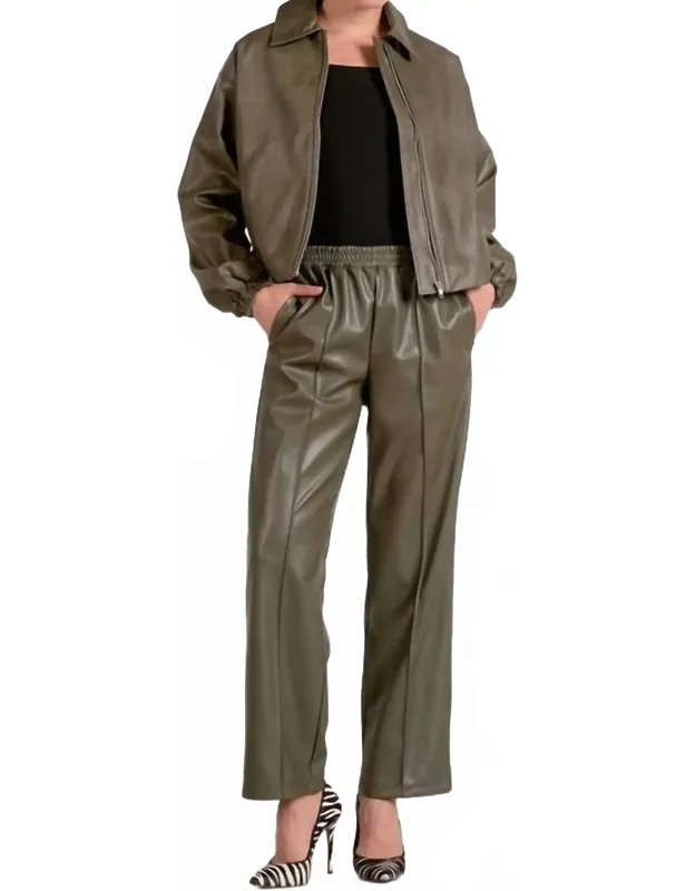 Vegan Leather Wide Leg Pants