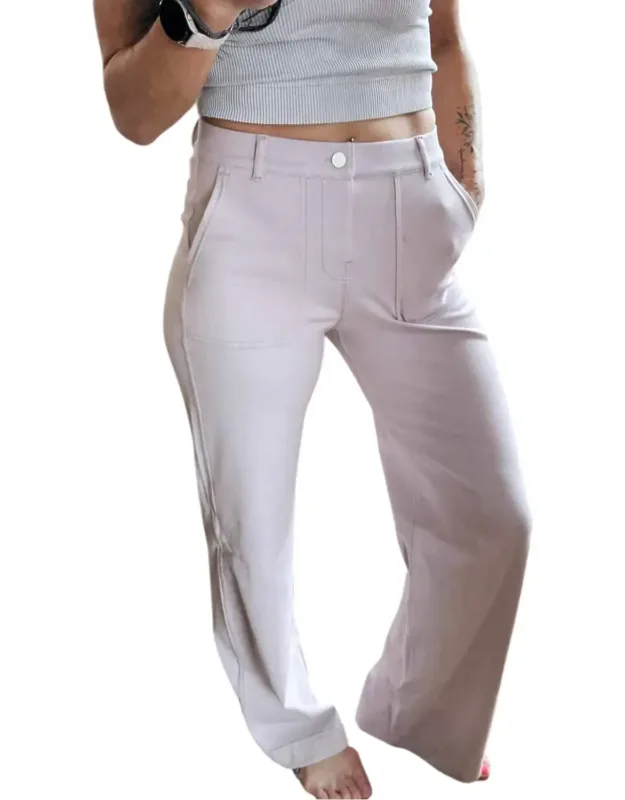 Triple Stretch Cotton Twill Wide Leg Trousers