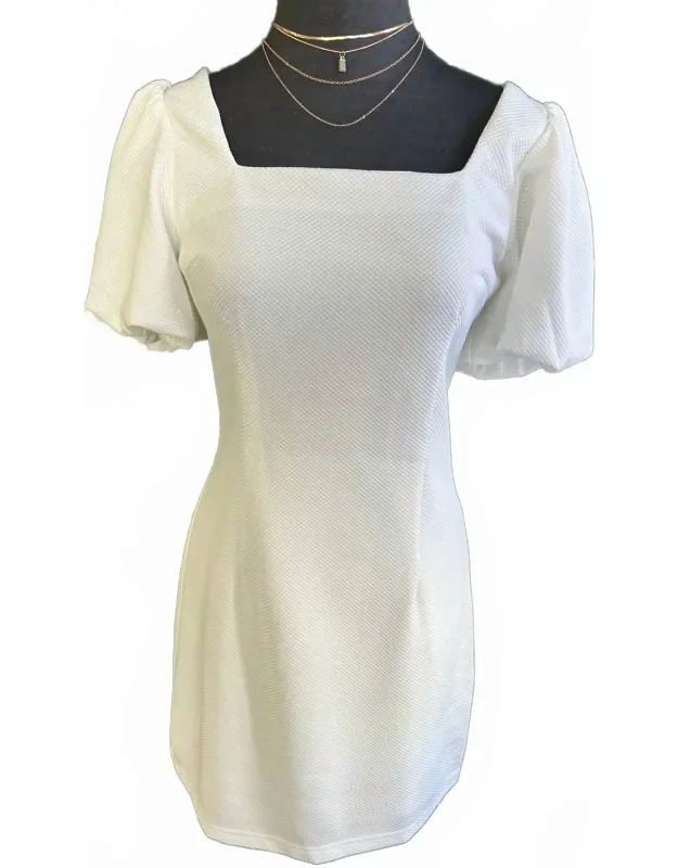 Puff Sleeve Knit Mini Dress