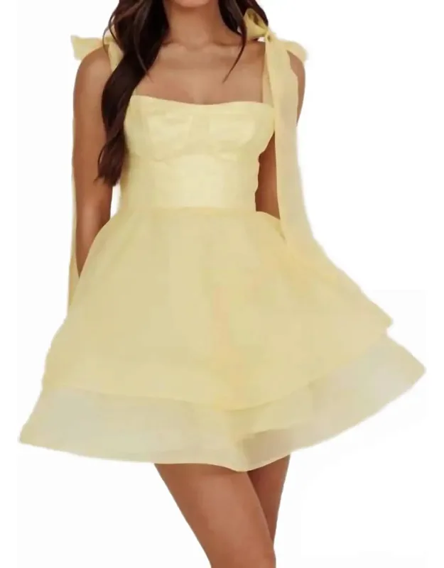 Square Neck Organza Mini Dress
