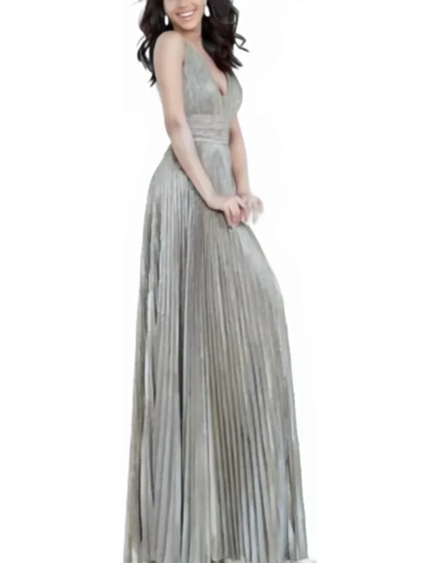 Pleated Glitter Dress