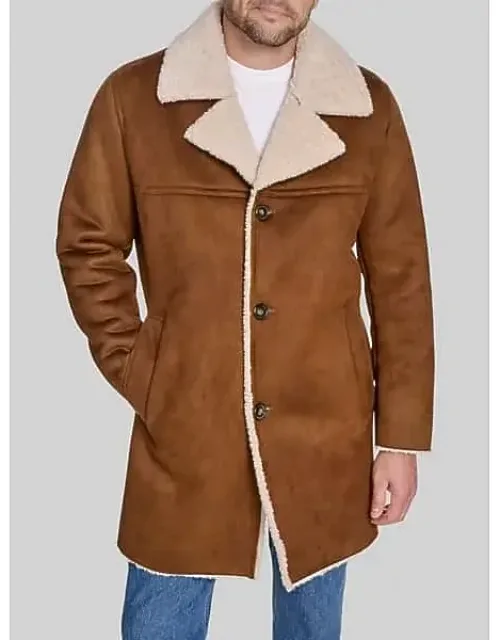 Big & Tall Single Breasted Faux Shearling Coat