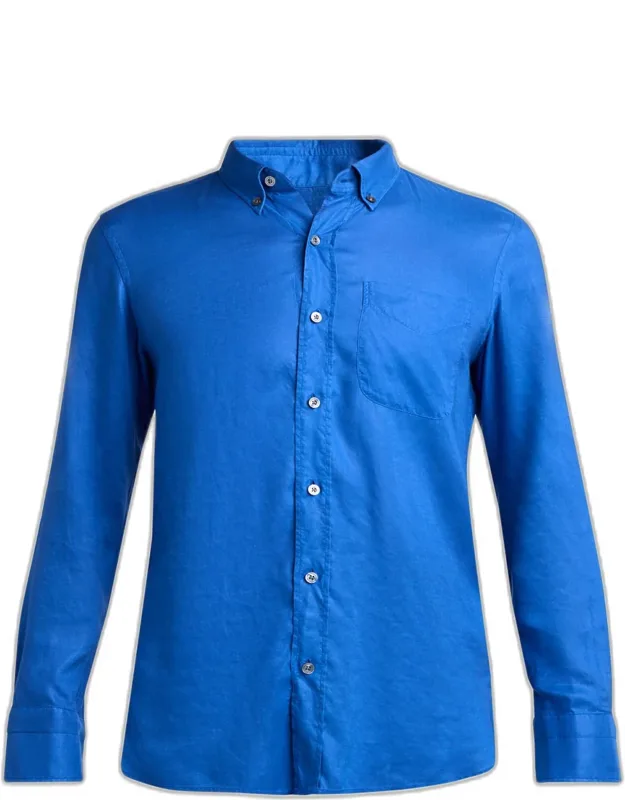 Slim-fit Gabardine Button-down Shirt
