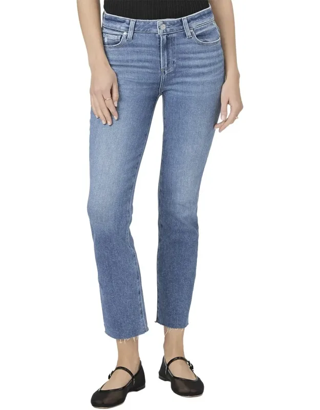 Amber Flamenco Distressed Mid Rise Slim Straight Jeans