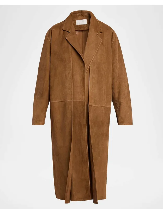 Layered Suede Open Coat