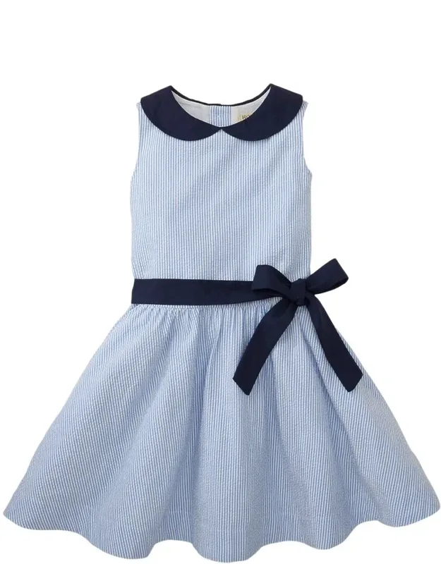Peter Pan Collar Seersucker Dress