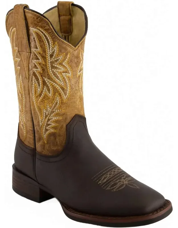 Bicolor Leather Cowboy Boots