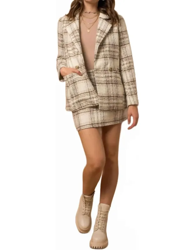 Boucle Plaid Blazer