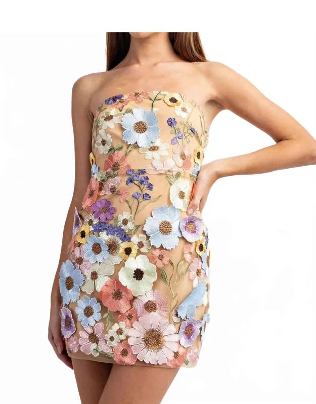 3d Floral Lace Mini Dress