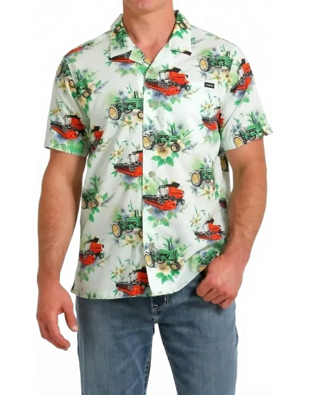 Tractor Short Sleeve Button Down Camp Shirt