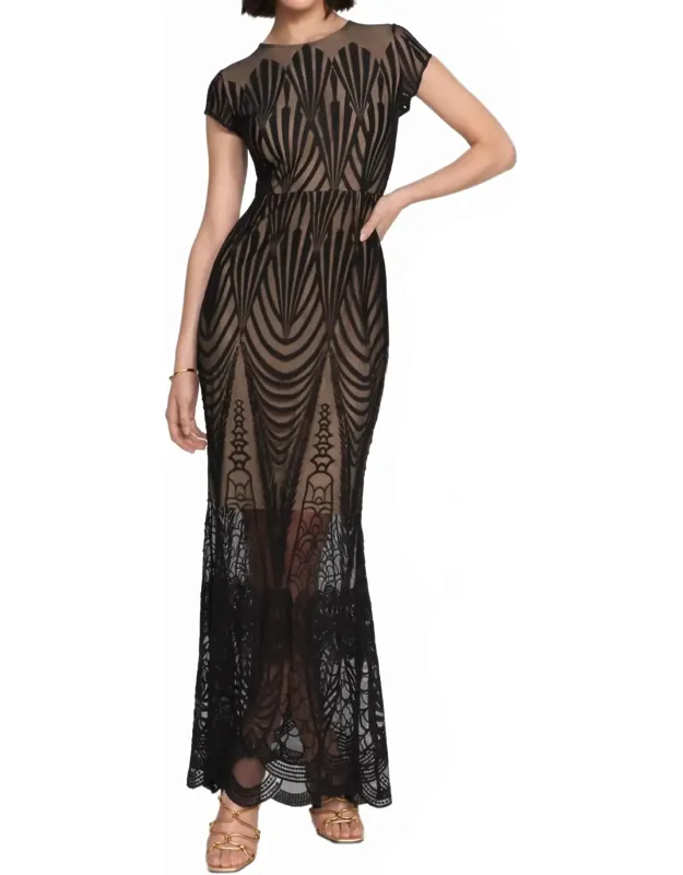Sheer Lace Floor-length Maxi Dress