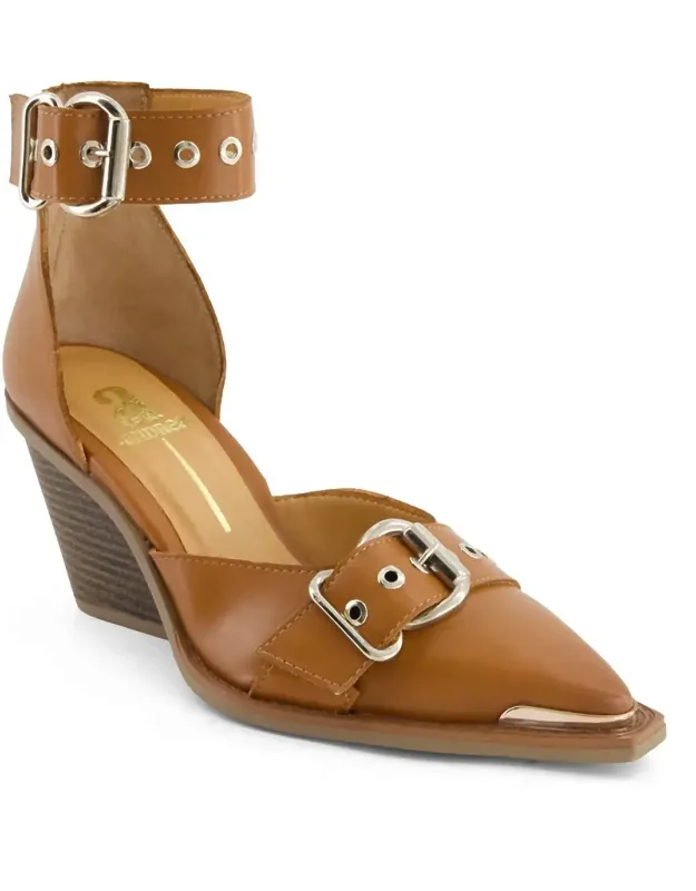 Pointed Toe Riveted Ankle Strap Pumps