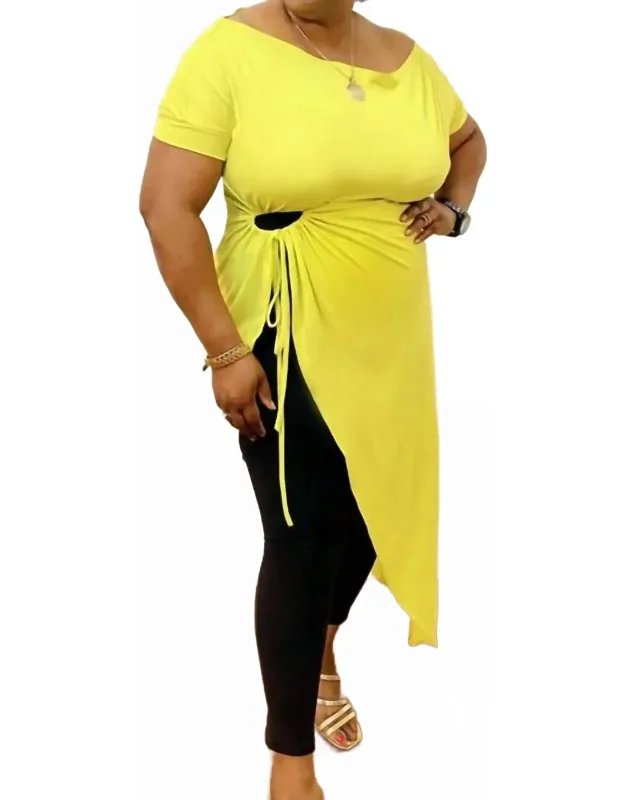 Keyhole Side Asymmetrical Hem Tunic