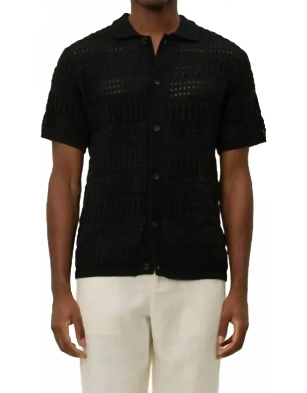 Elvin Structured Knitted Short Sleeve Shirt