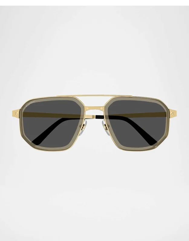 Double-bridge Titanium Aviator Sunglasses