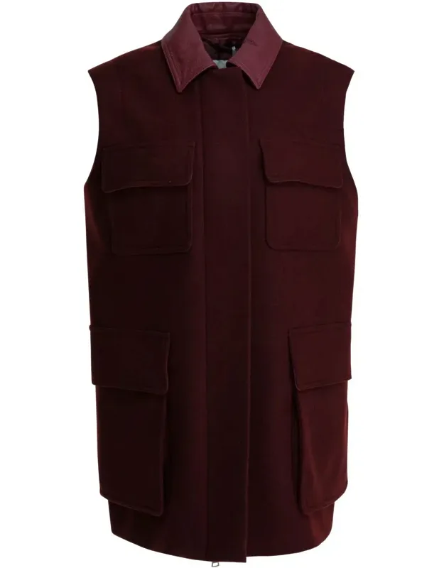 Sleeveless Jacket In Wool And Alpaca