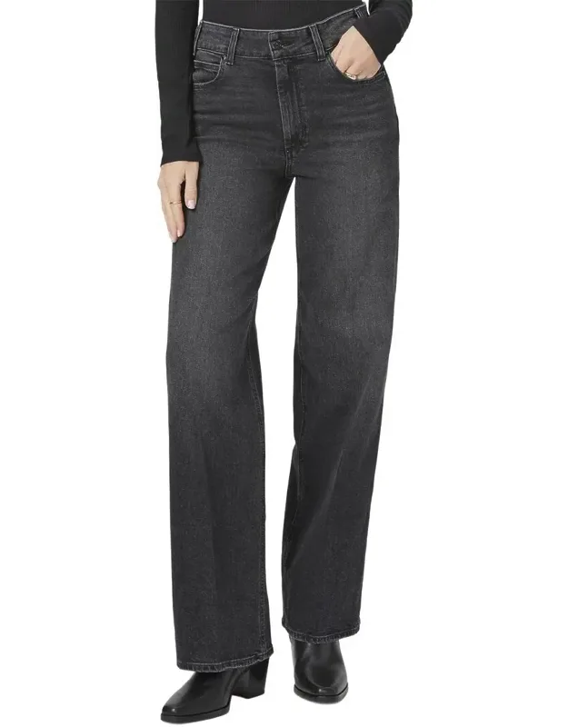 Sasha Distressed High Rise Column Straight Leg Jeans