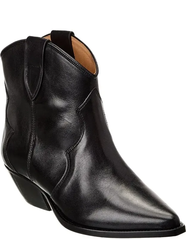 Dewina Leather Bootie With 2 Inch Heel And Lightly Padded Insole