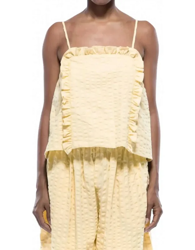 Sleeveless Top In Seersucker Sun