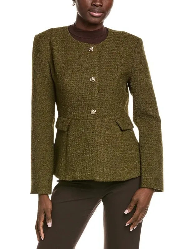 Round Neck Wool-blend Blazer
