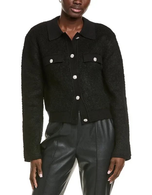 Collared Button-up Wool-blend Jacket