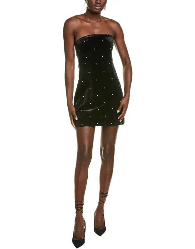 Velvet Rhinestone Mini Dress