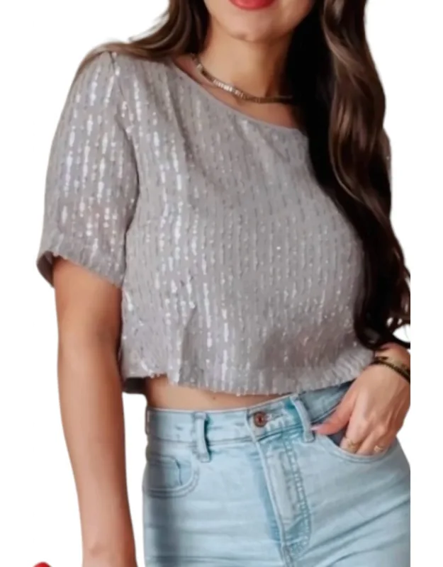 Sequin Cropped Top