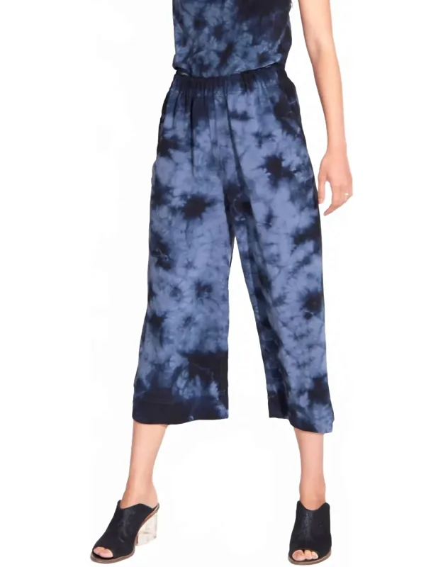 Wide Leg Silk Crop Pants