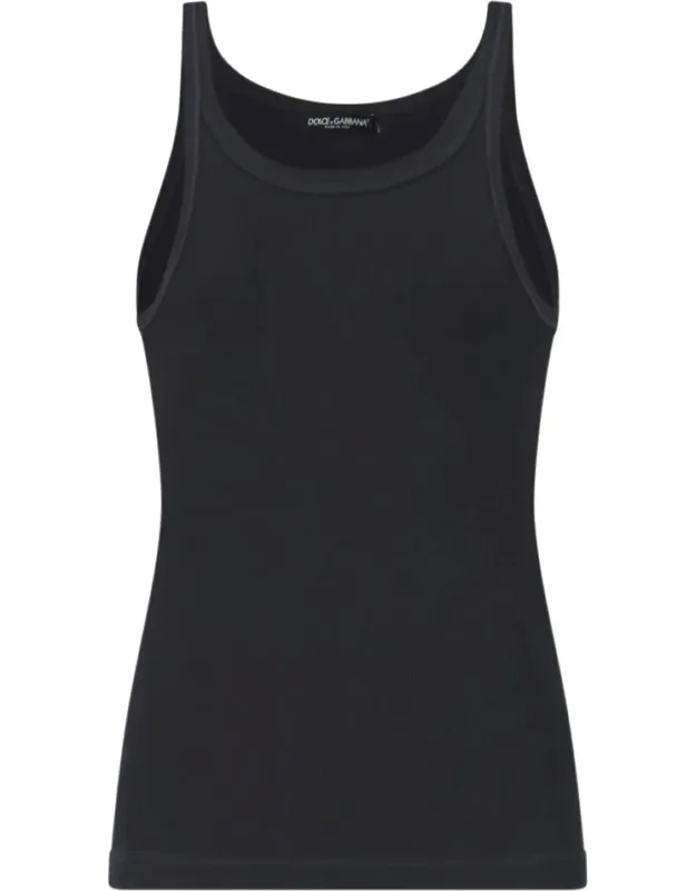 Black Cotton Tank Top