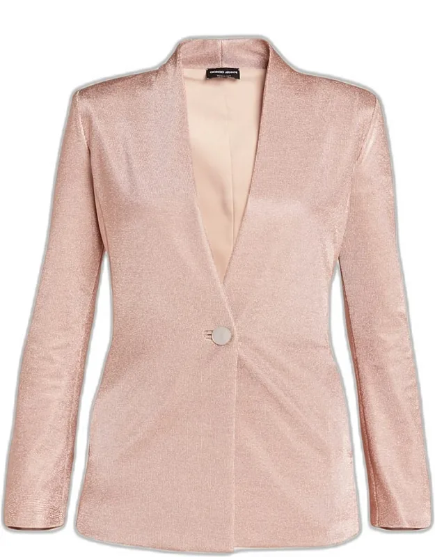 Metallic Bonded Jersey Blazer