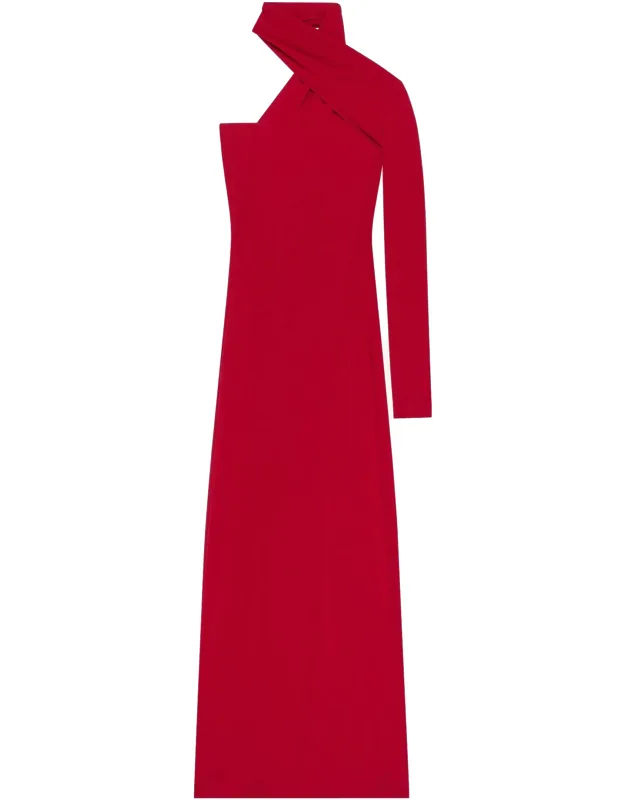 Draped One-shoulder Dress